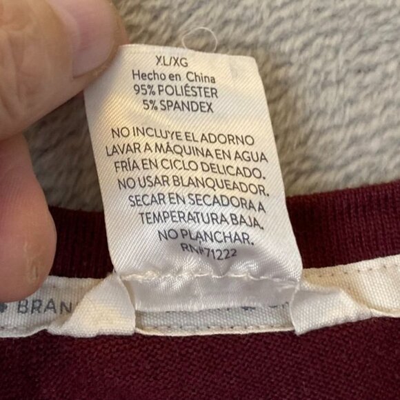 Lucky Brand Womens T-Shirt XL Long Sleeve V-Neck Crew Neck Red Casual Pullover - Picture 4 of 7